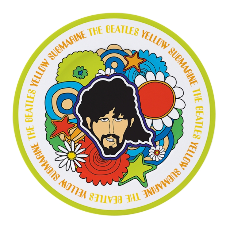 Picture of Beatles Plate: Yellow Submarine Flowers 4 pc Porcelain Dinner Plate Set
