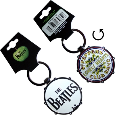 Show details for Beatles Keychain: Drop T/Sgt Pepper Drum (Double Sided) Picture of Beatles Keychain: Drop T/Sgt Pepper Drum (Double Sided)
