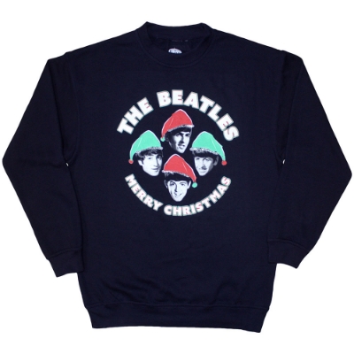 Show details for Beatles Adult Sweatshirt: Beatles Christmas Hats Picture of Beatles Adult Sweatshirt: Beatles Christmas Hats