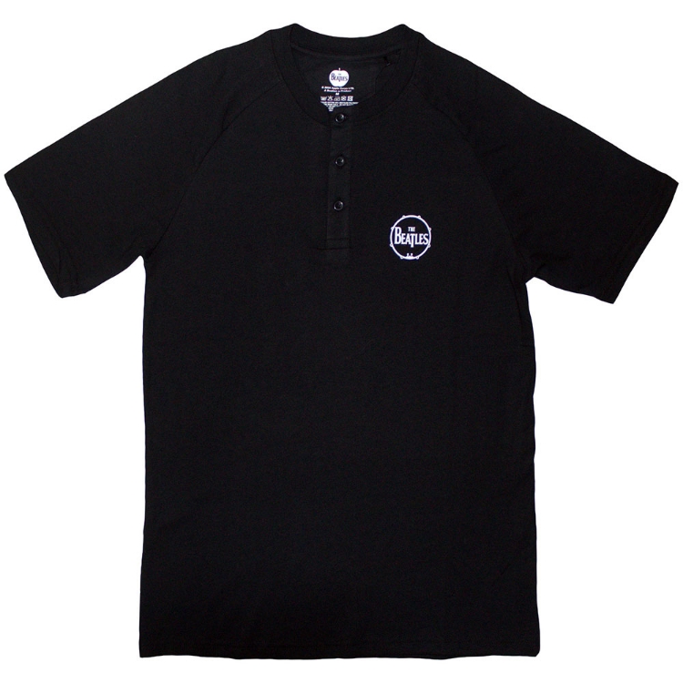 Picture of Beatles Adult T-Shirt: Drum Raglan 3 Button Mini Logo Shirt