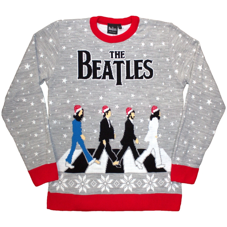 Picture of Beatles Adult Sweatshirt: Beatles Christmas Snow & Then