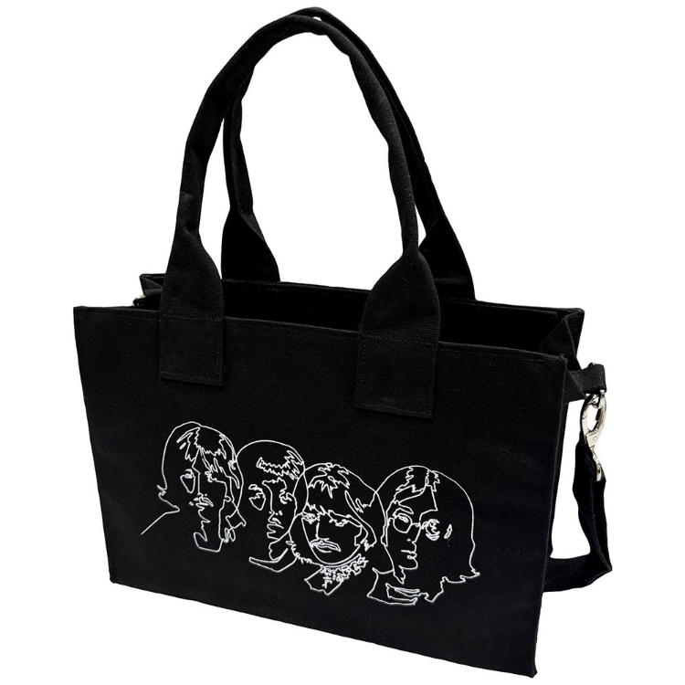 Picture of Beatles Tote Bags: The Beatles Cotton White Album Faces & Apple Tote Bag