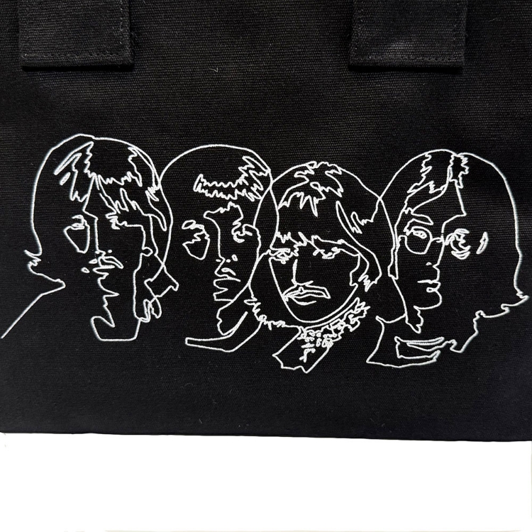 Picture of Beatles Tote Bags: The Beatles Cotton White Album Faces & Apple Tote Bag