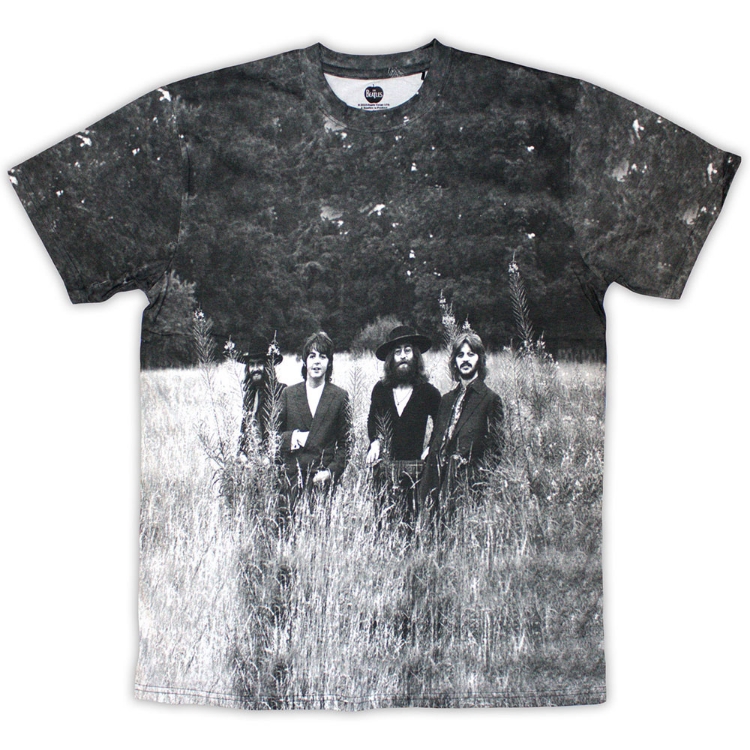 Picture of Beatles Adult T-Shirt: The Beatles Tittenhurst Park Field White All Over Print