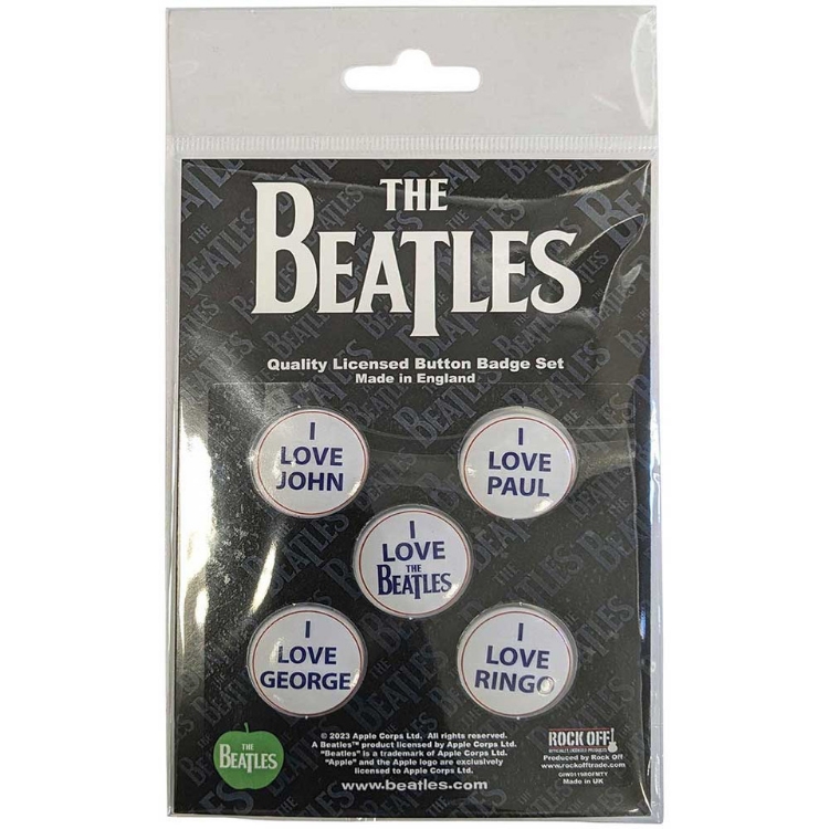 Picture of Beatles Buttons: Love The Beatles, John, Paul, George & Ringo