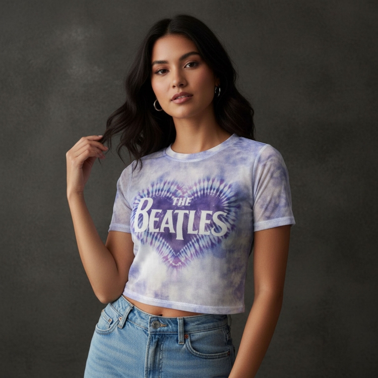 Picture of Beatles Jr's T-Shirt: Crop Top Heart & Drop T Logo